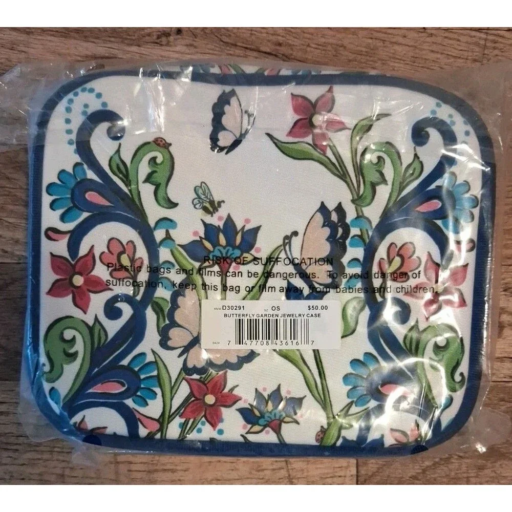 BRIGHTON BUTTERFLY GARDEN JEWELRY CASE TRAVELING BAG NWT
